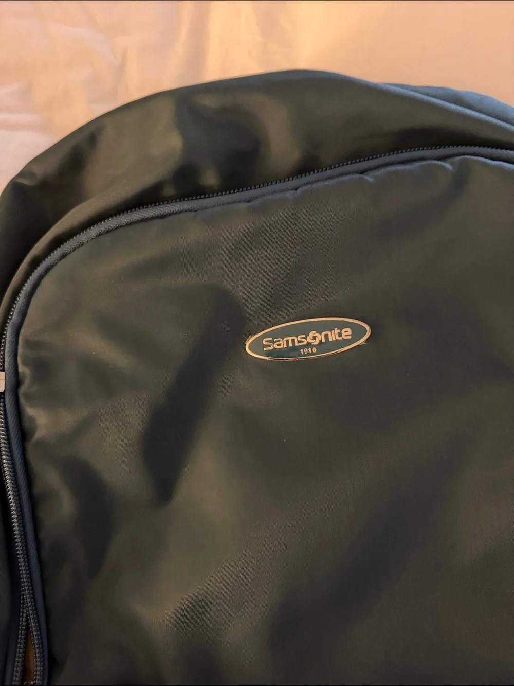 Samsonite Black Nylon Men's Backpack with Silver Zippers